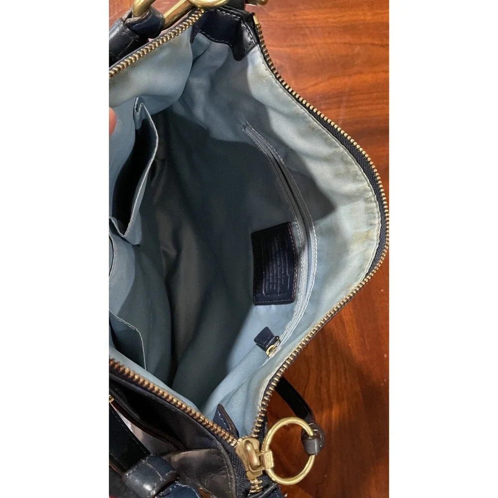 Coach Chelsea Ashlyn Navy Leather Slouchy Hobo Shoulder Bag Y2K Boho